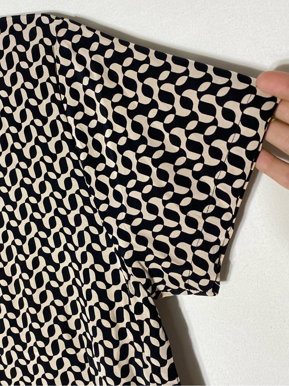 Faithfull the Brand Black & Beige Geometric Short Sleeve Button Down - Picture 13 of 15